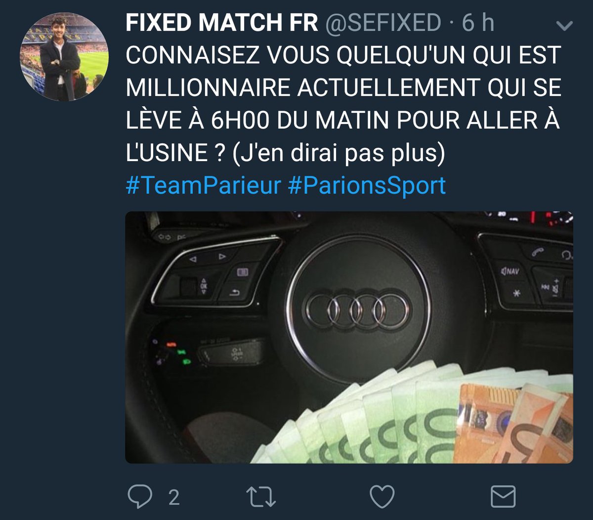 Vandyckjeannoel's tweet photo. @SEFIXED millionnaire en #escrocs les gens!! En faite ces 2 comptes, c est juste la même personne , le même #escroc, arrêter de lui faire confiance les gens! IlSa technique, donner des se diffèrent aux personnes qu il #Escoc,avec un peu de chance 1 sur 15 aua le bon.#TeamParieur https://t.co/SerTTzFOSy
