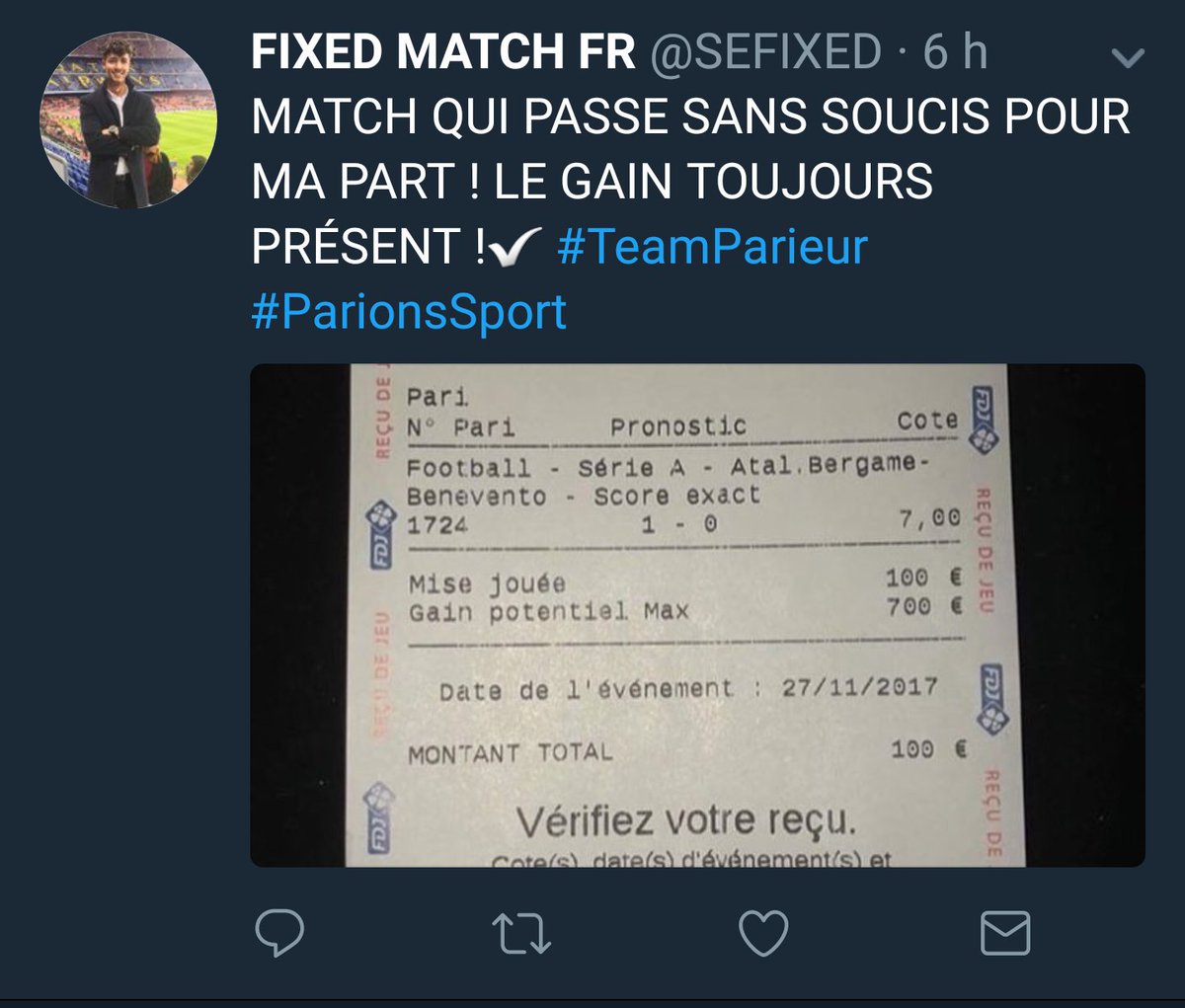 Vandyckjeannoel's tweet photo. @SEFIXED millionnaire en #escrocs les gens!! En faite ces 2 comptes, c est juste la même personne , le même #escroc, arrêter de lui faire confiance les gens! IlSa technique, donner des se diffèrent aux personnes qu il #Escoc,avec un peu de chance 1 sur 15 aua le bon.#TeamParieur https://t.co/SerTTzFOSy