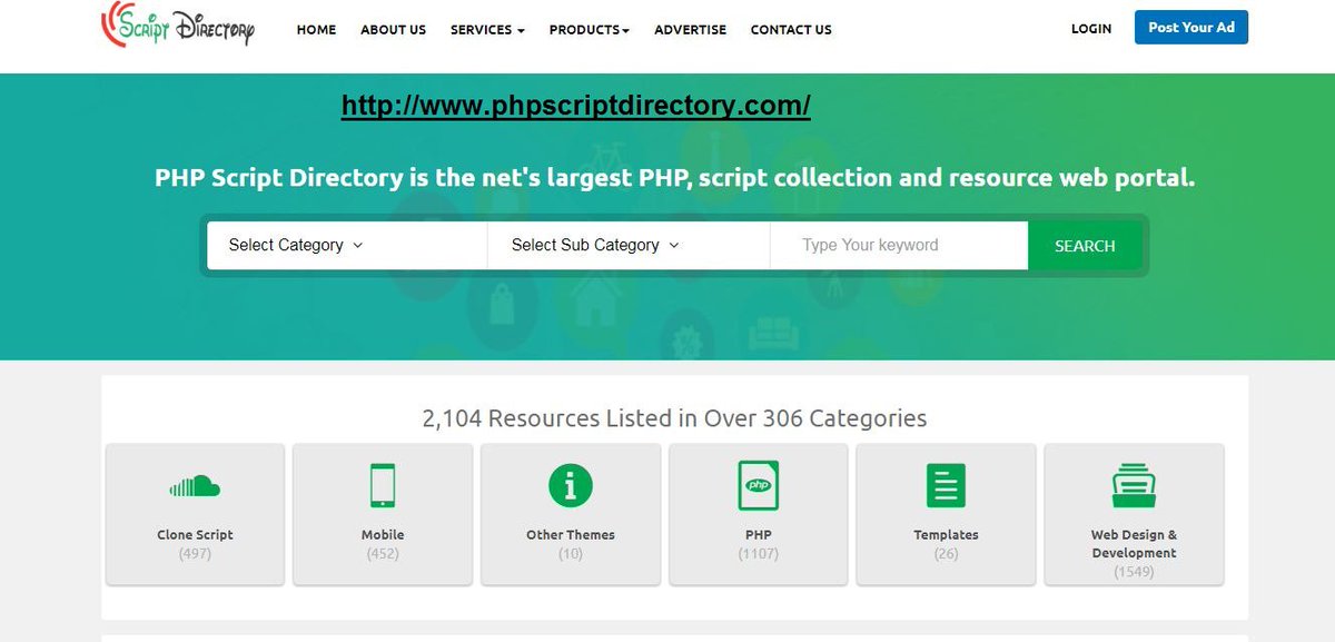 php_directory's tweet image. PHP Script Directory is the net's largest PHP, Mobile, Wordpress Themes, HTML Templates and others script collection and resource web portal. 
To  Contact our PHP Script Directory Team 
Website URL: phpscriptdirectory.com
#phpscriptdirectory #clonescript #mobileapps #phpscripts