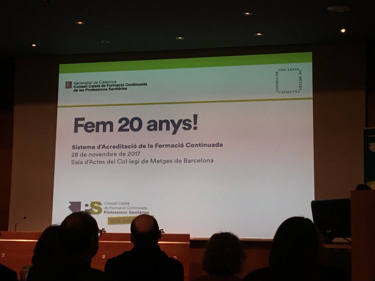 CollegiPodolegs's tweet photo. El @CollegiPodolegs present al 20è aniversari del Sistema d’acreditacióde la formació continuada, al @COMBarcelona #formació #acreditació https://t.co/D5qkdHvH6C