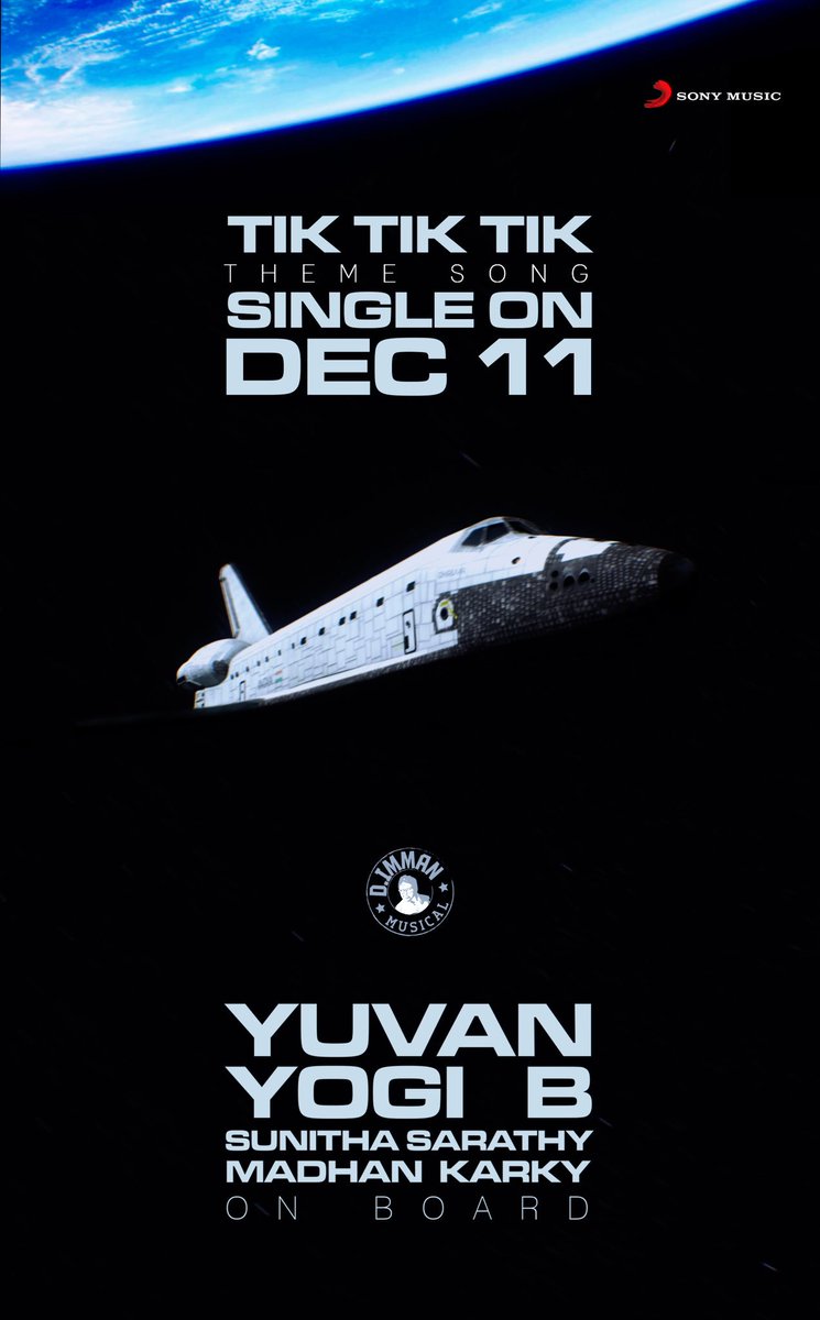 immancomposer's tweet photo. Happy to announce that brother @thisisysr had sung an energetic #TikTikThemeSong alongside YogiB ‘s powerful Rap verses n @SunithaSarathy ‘s addictive voice! Single track on December 11th from @SonyMusicSouth Lyric:- @madhankarky Praise God! https://t.co/fxjV86wPYs