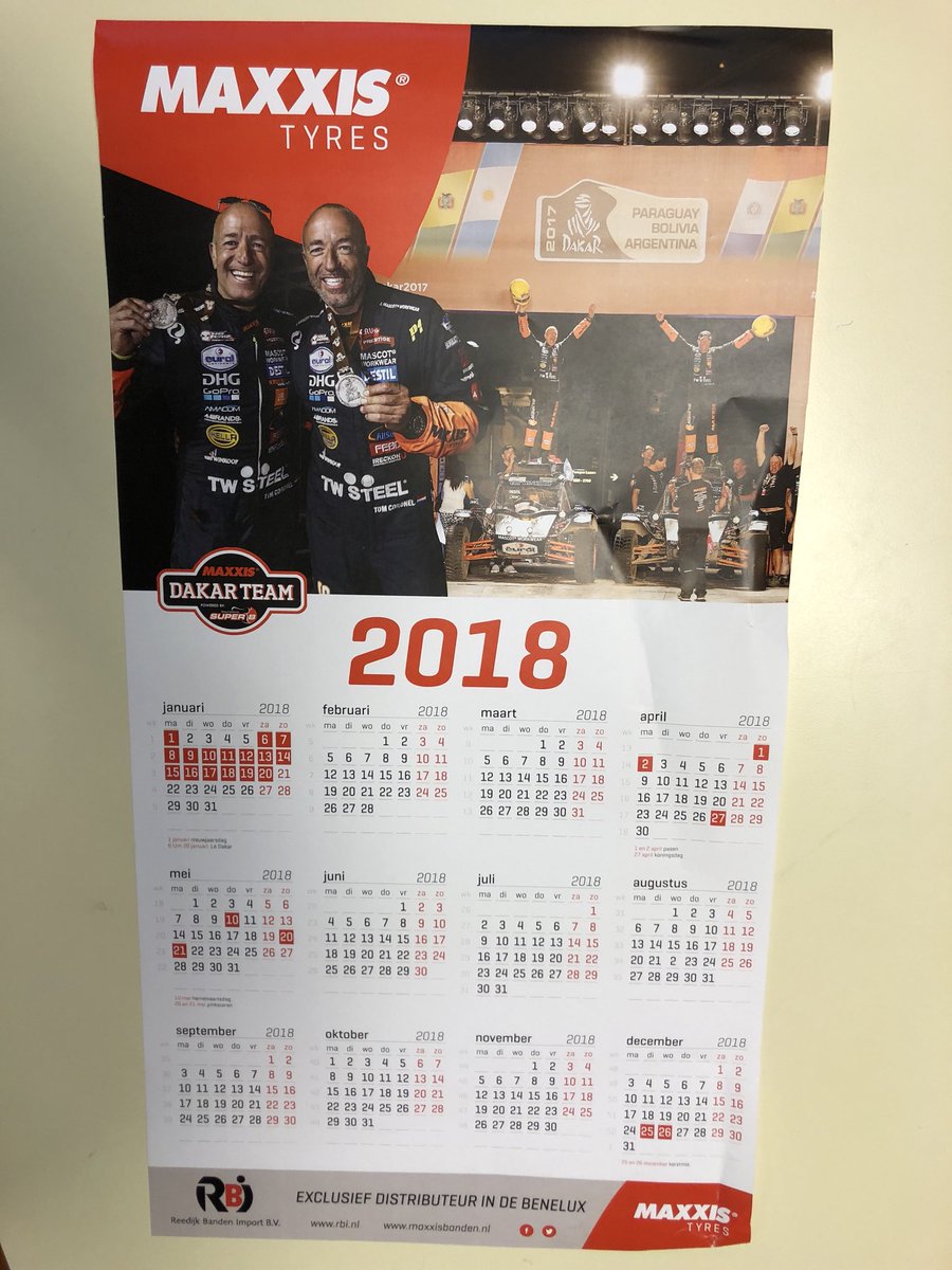 Who wants our <a href="/MaxxisNL/">Maxxis Autobanden</a> calendar 📆 of 2018?
In workshop?
Retweet an I will send 20 of those 👊🏻📩📫