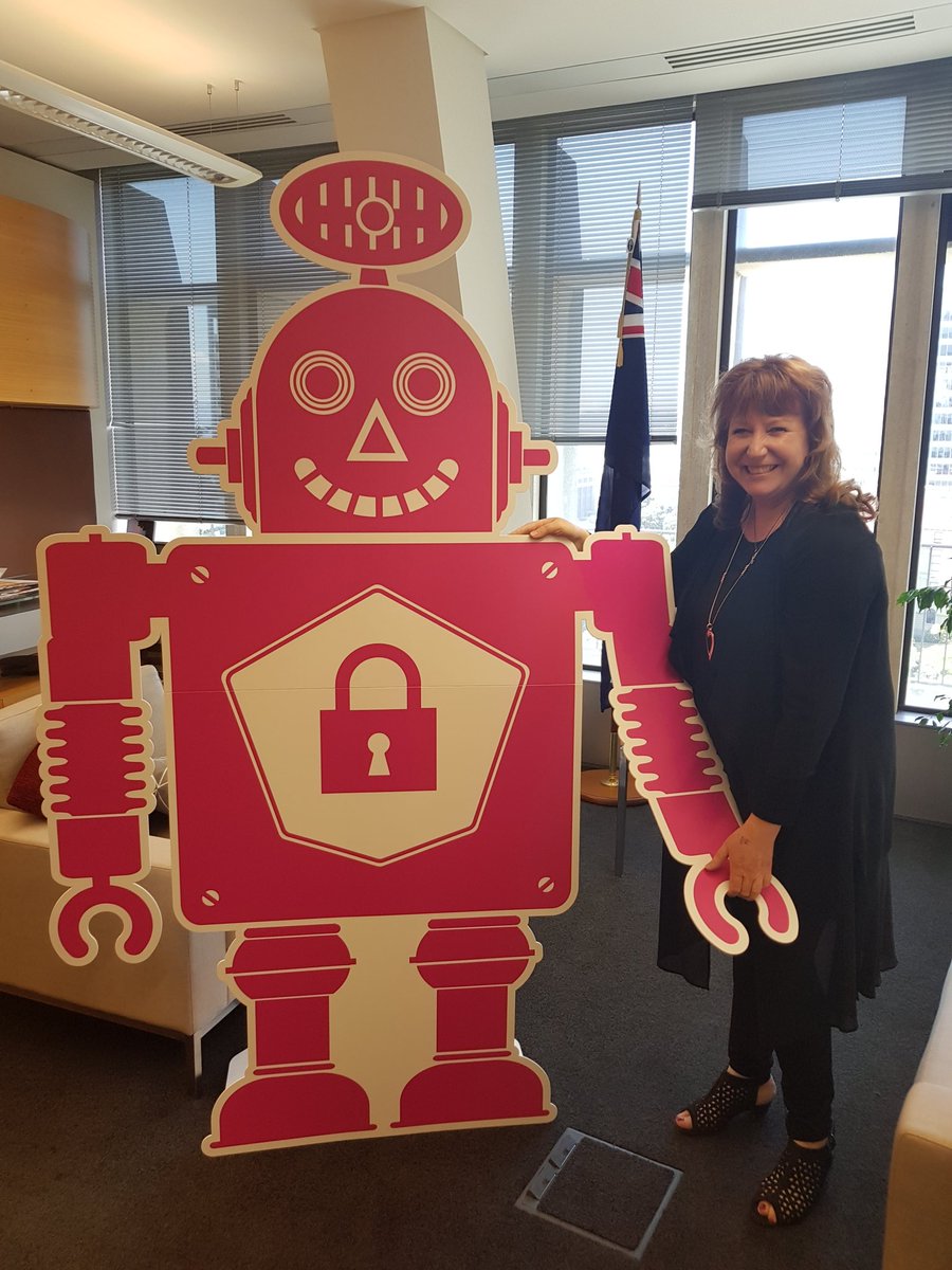 citizencurran's tweet photo. Oh &amp; this guy turned up in my office today #cyberborg #cybersmart @CERTNZ #justdoonething https://t.co/PAw17mtqJD