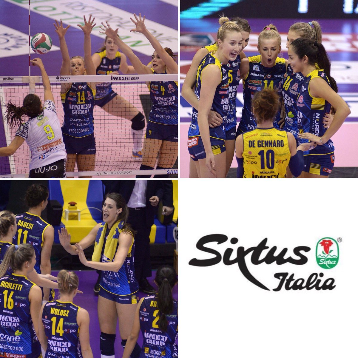 SIXTUSITALIA's tweet photo. Sostenendo il #volley italiano. Al fianco dei top team. Al fianco della @ImocoVolley #Conegliano 💛💙 #SixtusItalia #improvesperformance https://t.co/7Tp17kco5z