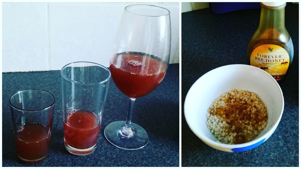 From_Fiona's tweet photo. Our house was like Goldilocks &amp; the 3 Bears this morning. 👱🐻🐻🐻 Instead of large, medium &amp; small chairs &amp; beds, we had 3 size glasses. .....but then when the #porridge was produced it confirmed it all 😂😉🐝... #aloevera #foreverproud #flpireland #health #nutrition https://t.co/Mo8PYfxT0p