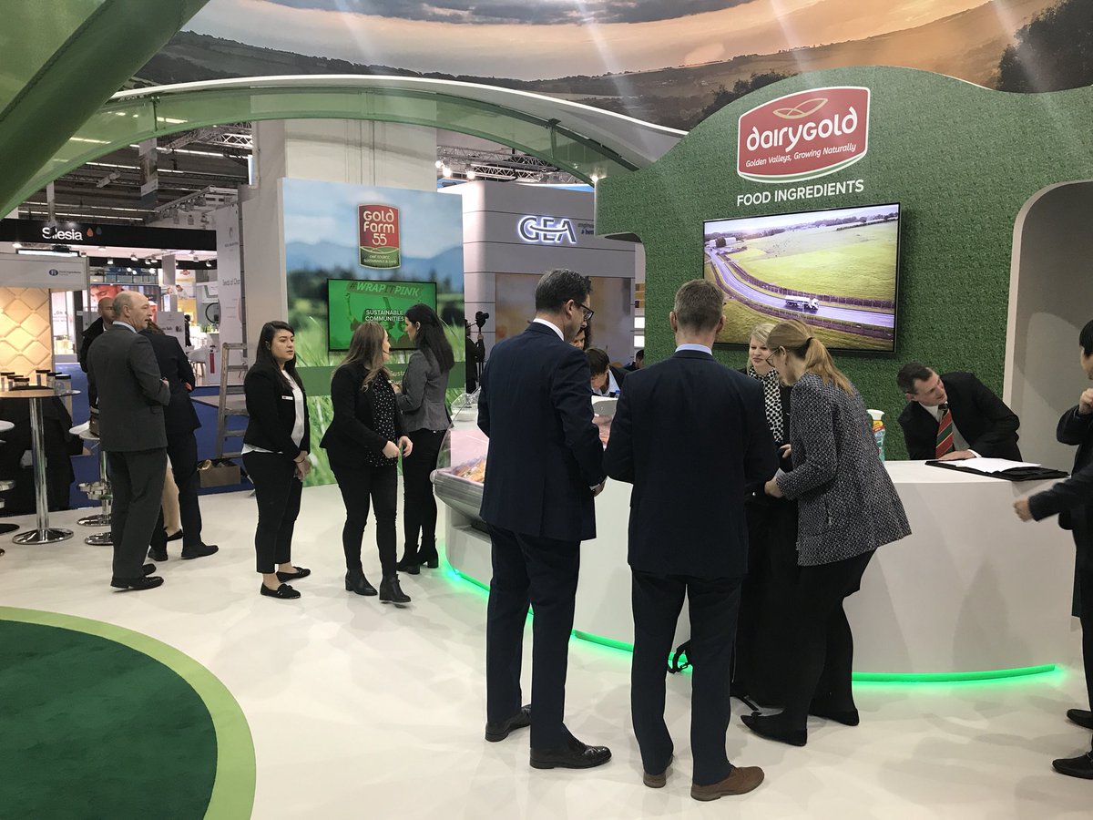 thisisenvisage's tweet photo. Let the show begin. @DairygoldCo_Op stand at #FIEurope. @FI_Global https://t.co/kV7ExYos3Y