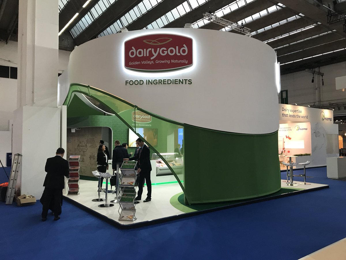 thisisenvisage's tweet photo. Let the show begin. @DairygoldCo_Op stand at #FIEurope. @FI_Global https://t.co/kV7ExYos3Y