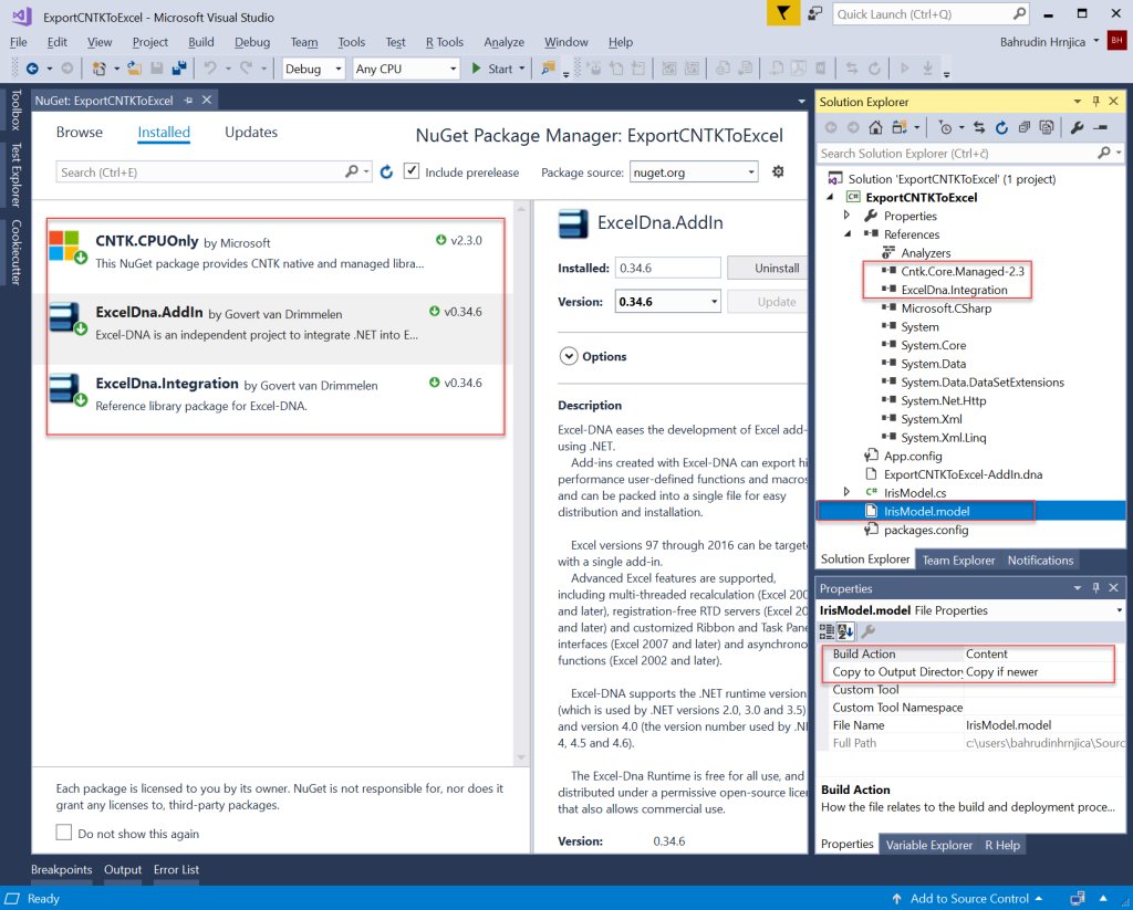 bhrnjica's tweet photo. Deploy CNTK model to Excel using C# #cntk #csharp #ml #ann #ai #mvpbuzz #dnn #ExcelDna… https://t.co/oPzR9aoovT https://t.co/jZExcs2Xh4