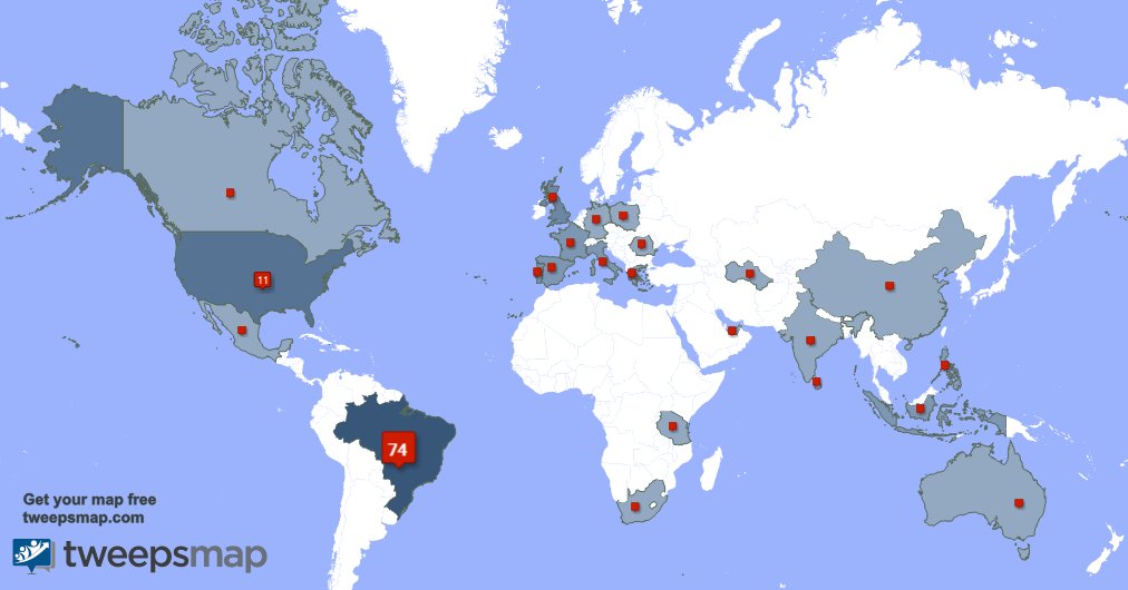 zaursquad's tweet photo. My followers are in Brazil(74%), USA(11%)... Get your map too: https://t.co/XpsKoyYrT9 https://t.co/Tk9ygXV3h8