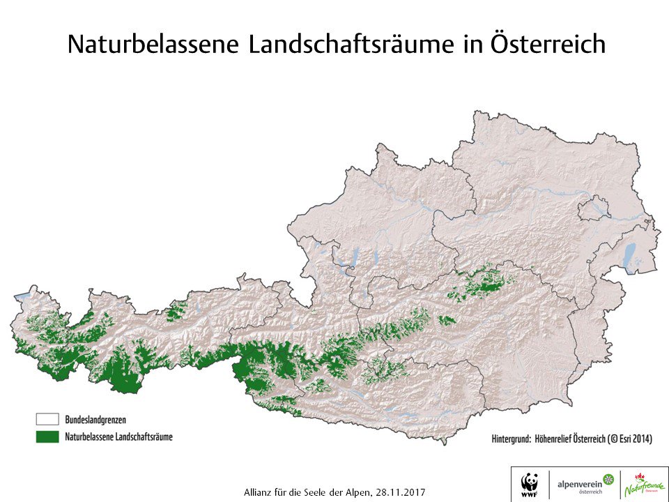 oeav's tweet photo. Nur 7 Prozent der österreichischen Staatsfläche sind noch naturbelassen und großtechnisch unerschlossen❗Hände weg von den letzten alpinen Freiräumen, sagt unsere "#Allianz für die Seele der #Alpen": @oeav @wwfaustria @naturfreundeAT. Details zur PK: https://t.co/6kO880tcGy. https://t.co/7DvoQTTZOR