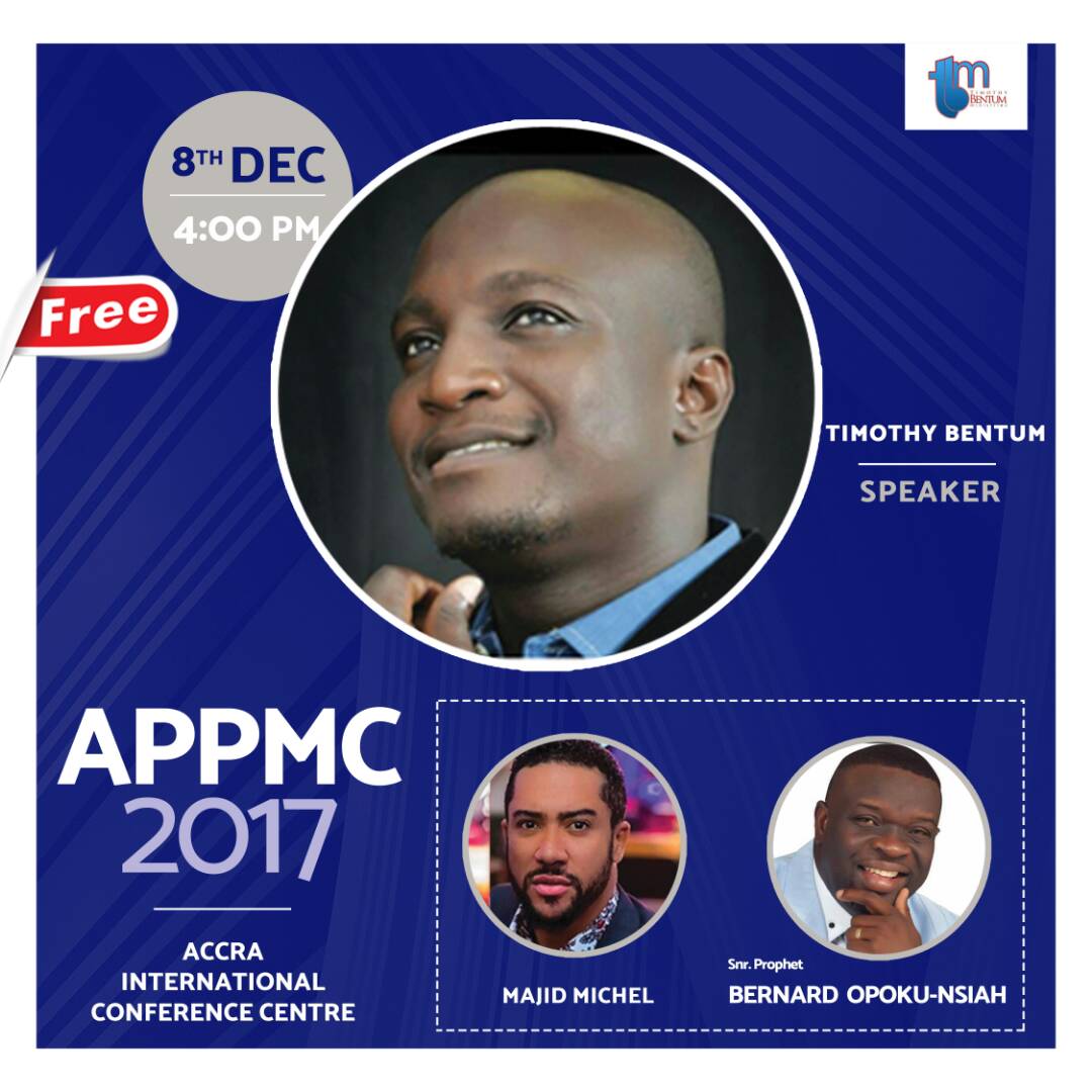Psalm_one's tweet photo. #APPMC2017: Actors, Presenters, Professionals n Musicians unite for CHRIST on Friday 8th Dec @ ACcra Int. conference Centre.
Majid Michel, Adjetey Anang, Ceccy Twum, Eugene Zuta, Jeremie. Snr. prophet Bernard Nsiah, Martha Ankomah, Akesse Brempong

Rate: FREE!
#Vimming #VimmingTV https://t.co/OzmbL4KeBy