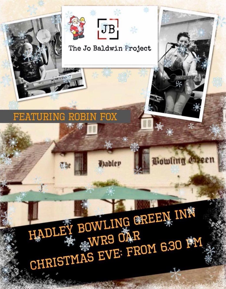 HadleyBowlingGr's tweet photo. Xmas eve we have live music from The Jo Baldwin Project starting at 6:30pm https://t.co/L9VRBxrXa4