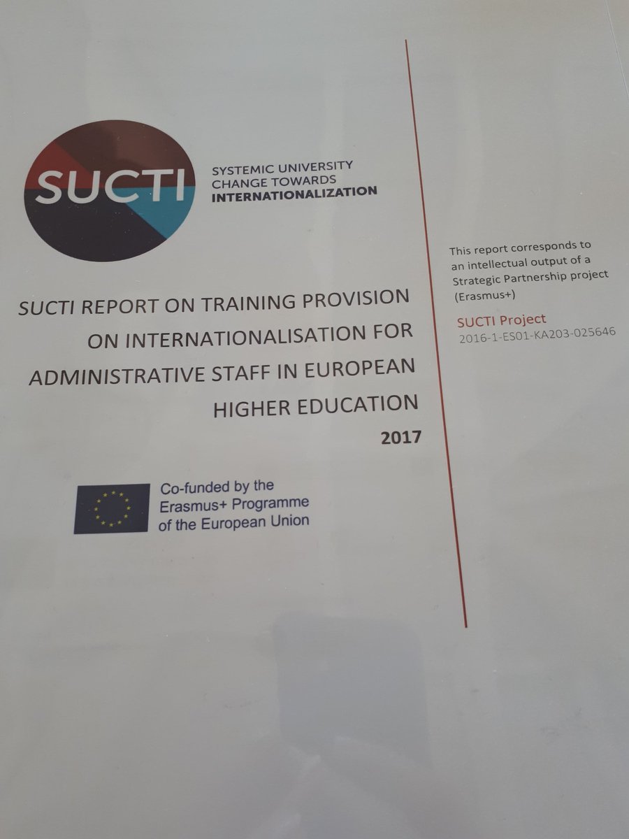 JoannaDomagala's tweet image. SUCTI report on training provision on internationalisation for administrative staff in European HE is already there! Follow the project website for details: suctiproject.com #sucti #internationalizationathome #INTERNATIONALISATION