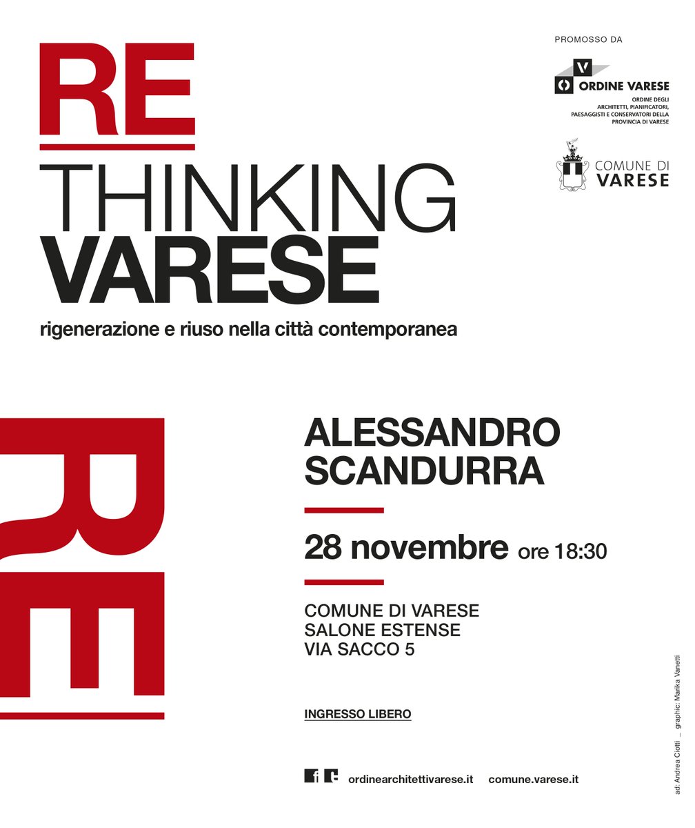 OrdineArchVa's tweet photo. #rethinkingvarese oggi 18,30 presso il @ComuneVA Salone Estense, ospite dell'incontro l'Arch. Alessandro Scandurra @#scandurrastudioarchitettura https://t.co/rCI1cQlDer