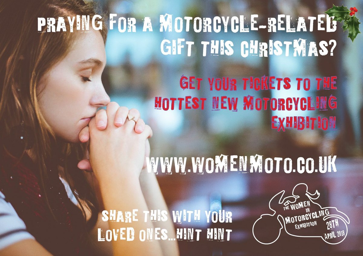 womenmotouk's tweet photo. The perfect #christmaspresent for the #motorcycle enthusiasts in your life! Early bird tickets on sale now https://t.co/P17hroXhyo #womenwhoride #ukriders #ukbikers #motowomen #womenmotouk https://t.co/F2JREnXdsr