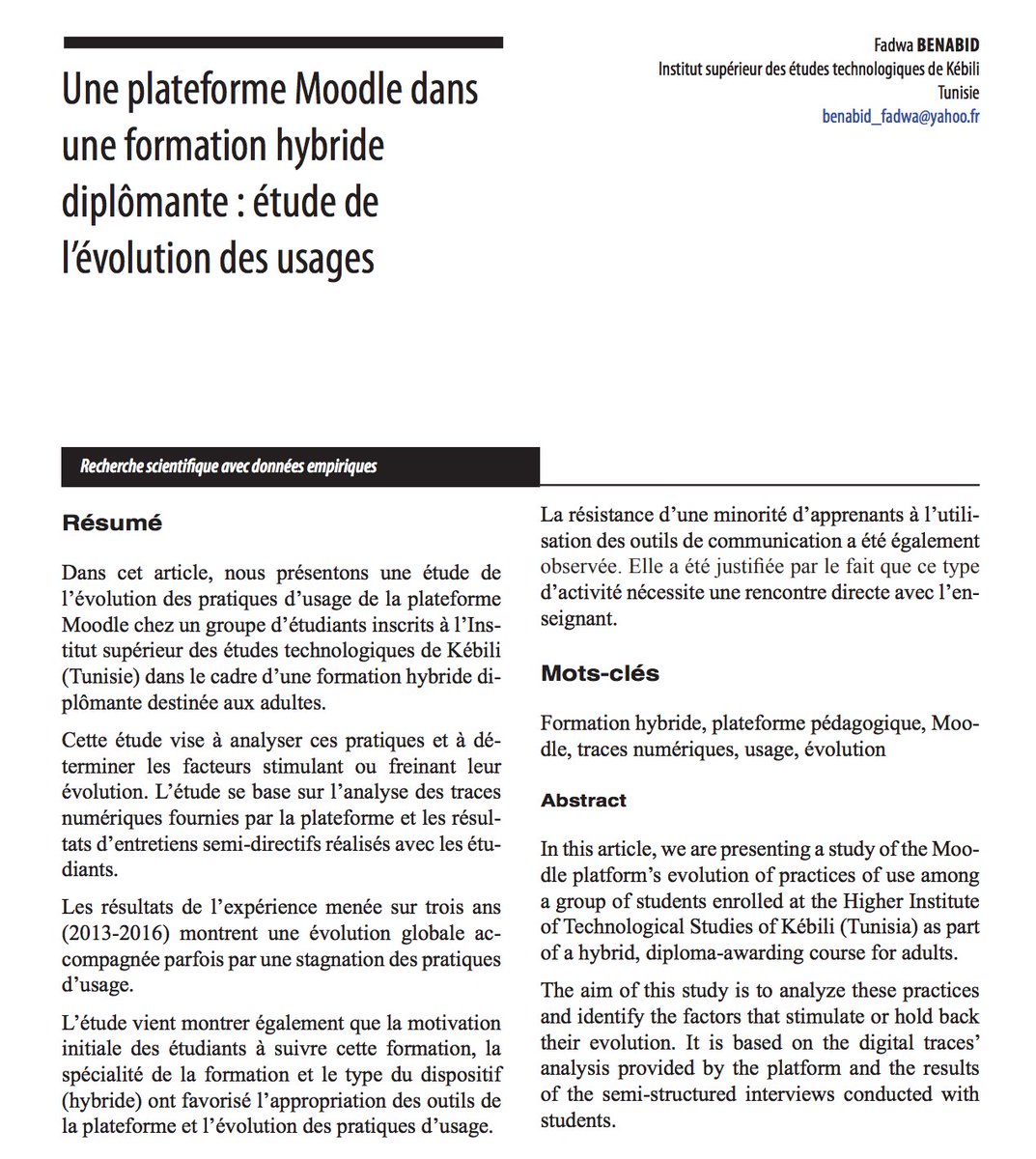 ritpu's tweet photo. Une plateforme #Moodle dans une #formation hybride diplômante : étude de l’évolution des usages https://t.co/SV73bis6Bb #TICE https://t.co/WPYYumHp8u