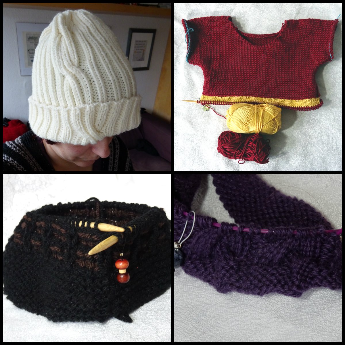 Selana1505's tweet photo. Week 1 of #giftalong2017 is over and I finished one project, started three. Clockwise from top left: Spume by Ranee @ Arabian Knits, Fair Princess Gown by Joan Dyer, Hot Cocoa Hat by Loraine Birchall and 1 shot, 2 shot, 3 shot mitts by C.C. Almon
#gal2017 #knitting #instaknit https://t.co/1NYN6yX36Q