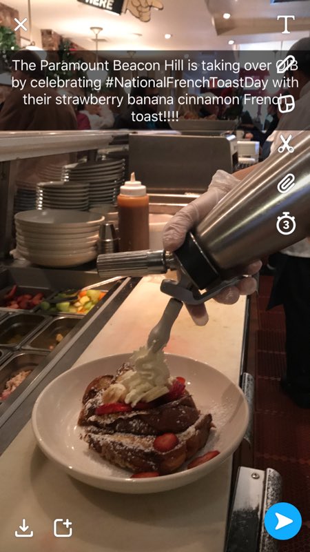 ParamountBeacon's tweet photo. Happy #NationalFrenchToastDay! We took over @OnlyInBOS on #Snapchat to celebrate. https://t.co/lYAttA9fE5 https://t.co/3nr56GfFkI