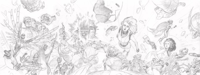 The four connecting covers for "Avengers: No Surrender" are now for sale. For more info, send an email to artsales.chiaroscurostudios@gmail.com 