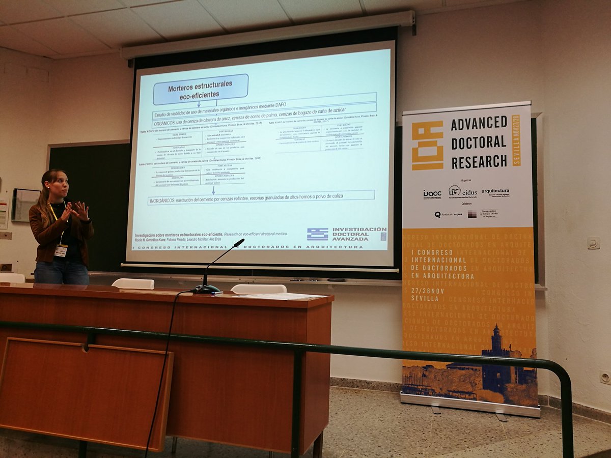 IdaSevilla's tweet photo. "Investigación sobre Morteros Estructurales Eco-Eficientes" González-Kunz, R.N.; Pineda, P.; Morillas, L.; Brás, A. #IDASevilla #LT1  #arquitectura #investigacion #doctorado #IUACC https://t.co/TlslC0CXOS