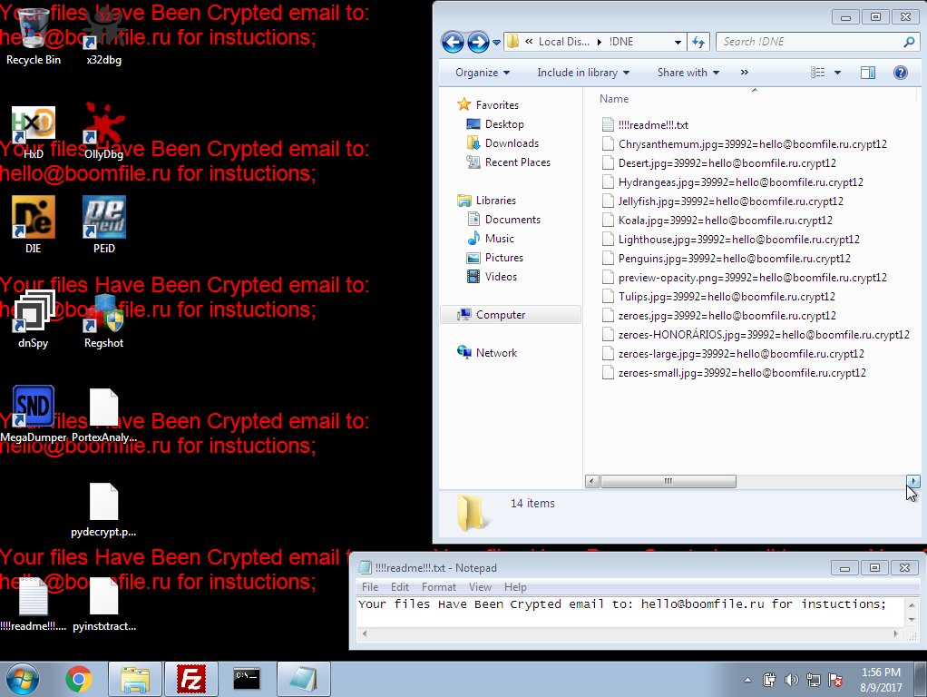 demonslay335's tweet photo. Got a new sample of #Crypt12 #Ransomware. Decrypter updated. https://t.co/l6L37UhGzA https://t.co/FHAUbL38HR