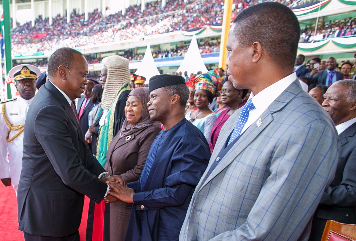 VP Osinbajo in Kenya for the 2nd Term Inauguration ceremony for President Uhuru Kenyatta [PHOTOS]