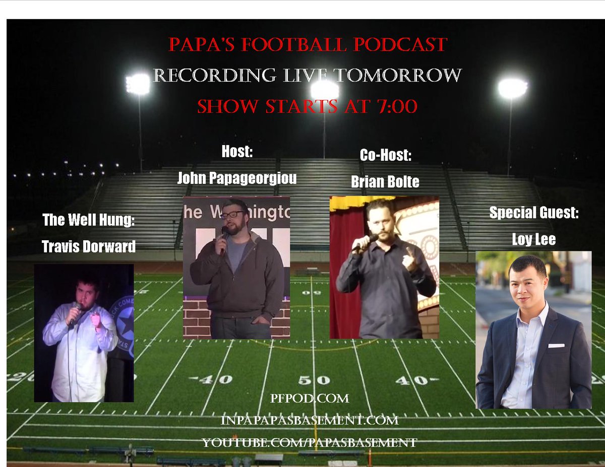 chokeonritalin's tweet photo. Tomorrow the https://t.co/kmBOSUzVbe rides again w/ special guest @loyleecomedy! He is a #Patriots fan so he can tell @papasbasement @TravisDorward and I what it is like to root for a winning franchise. #PFpod #Papa https://t.co/S2W53TOIS0