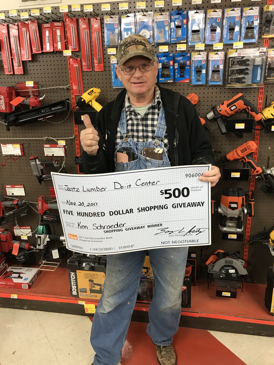 Congratulations to Ken Schroeder of McPherson for winning one of the $500.00 Fall Catalog Shopping Sprees!