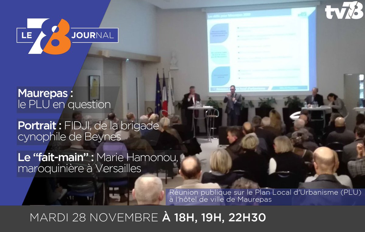 TV78_Yvelines's tweet photo. A la une du #78Journal ce soir :
- PLU à @VilleMaurepas
- #Portrait
- #FaitMain https://t.co/hzu7XJ5EDI