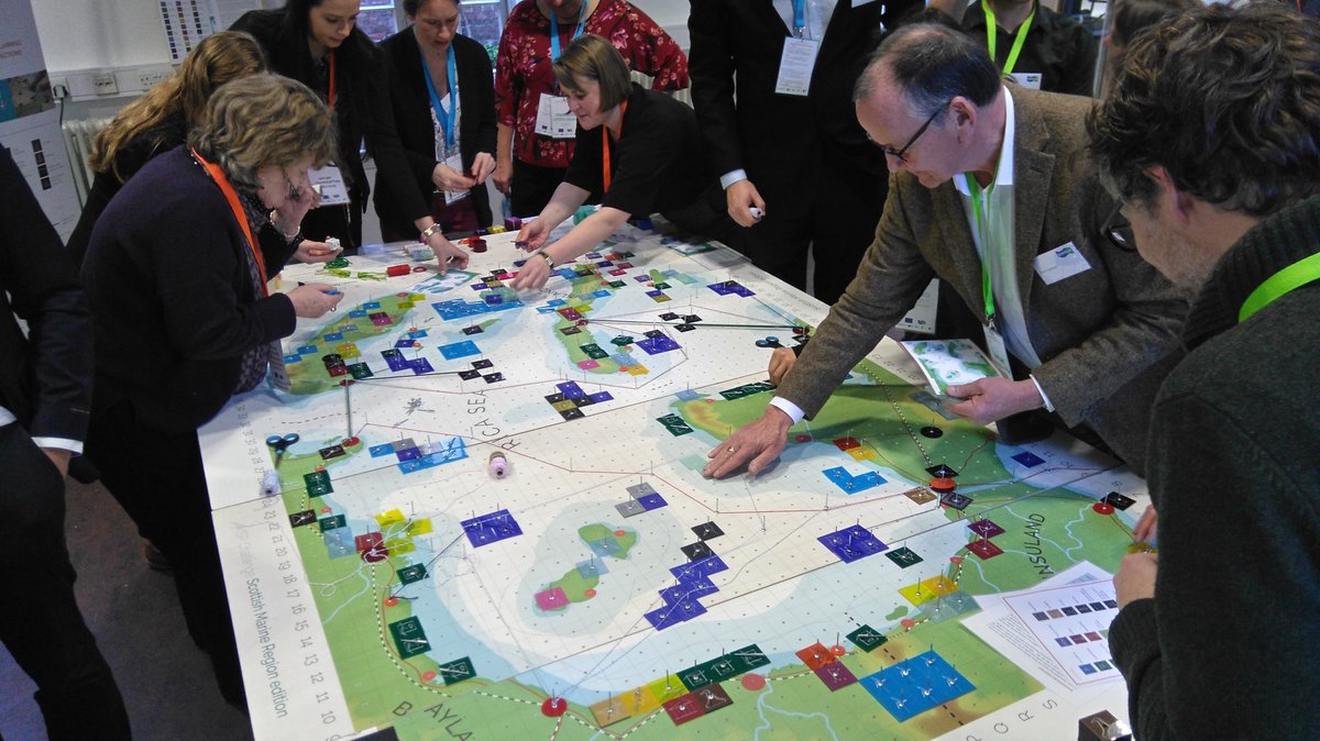 MSP_Challenge's tweet photo. A lot of engagement during the MSP Challenge board game at the SIMCelt conference! #MSPChallenge  #simcelt17  #MSPeducation https://t.co/haEwT6ZlLg