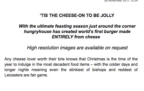 CatrinNye's tweet photo. Respect to the PR people at @hungryhouse for this pun. https://t.co/rE6s7ot9iB