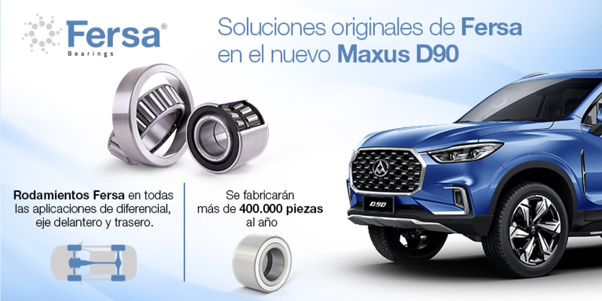 ¿Sabías que @FersaBearingsES es proveedor oficial de SAIC para su nuevo SUV #maxusD90?  🚘
#fersabearings #innovativespirit #automotive