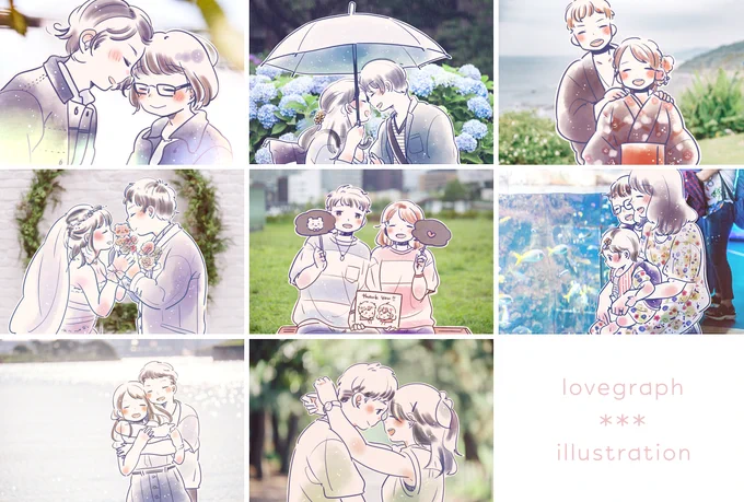 最近担当したラブグラフのイラストたち。そのに!
ご指名ありがとうございます🌼

イラストは一枚一枚心を込めて描かせて頂いています。
クリスマスにもぴったりのラブグラフ、おふたりの想い出にぜひ!(* ' ω ` *)
***
https://t.co/6zlFtCGqmx 