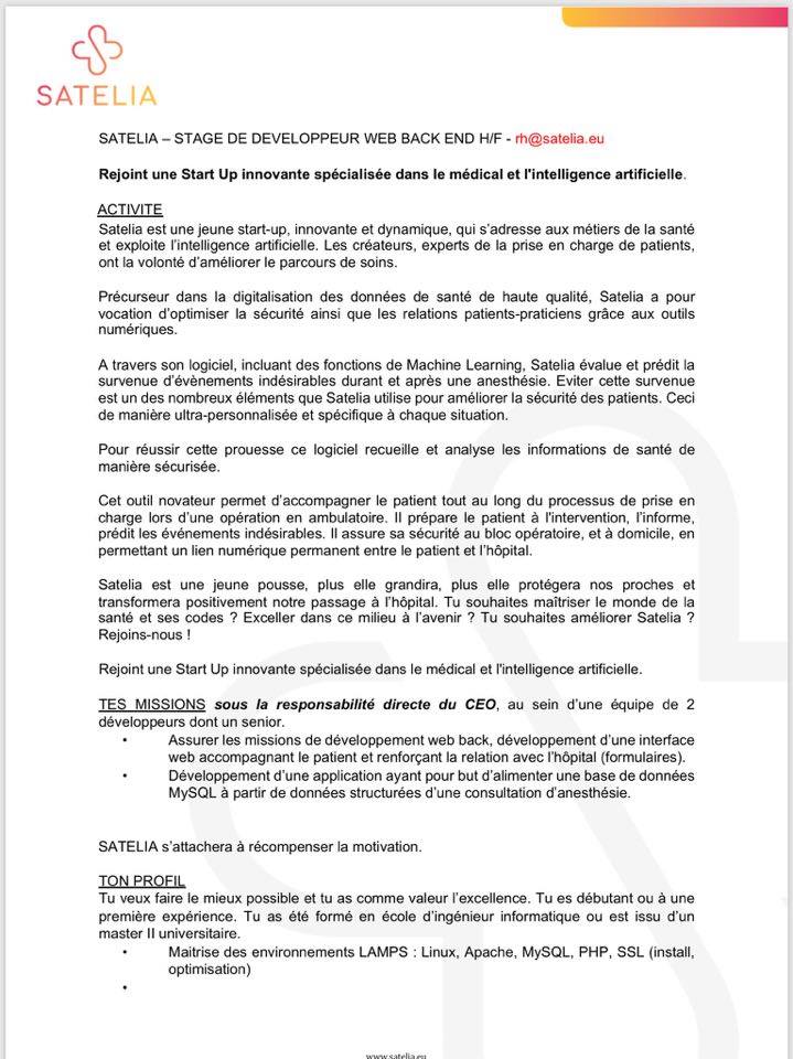 UNITEC_Bdx's tweet image. 💼 #JOB | Le bordelais @SateliaApp de @BordeauxUnitec recrute des #développeurs #back_end en #stage &amp;amp; #CDI !
Contactez @PagesNico pour + d&apos;infos : rh@satelia.eu 📩 #emploi #Bordeaux