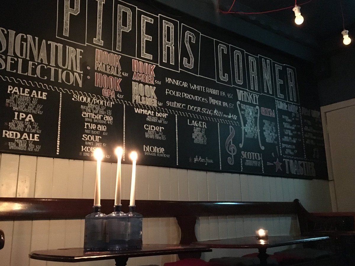 Why not try one of our 11 craft beers now pouring at Pipers Corner from <a href="/KinnegarBrewing/">Kinnegar Brewing</a> <a href="/ArthurstownB_Co/">Arthurstown Brewing</a> <a href="/fourprovinces/">Four Provinces</a> <a href="/9whitedeer/">9 White Deer Brewery</a> <a href="/foundersbrewing/">Founders Brewing Co.</a> <a href="/WWolfBrewery/">Wicklow Wolf Brewery | B Corp™</a> &amp; <a href="/the5LampsBeer/">the5lampsbrewery</a>