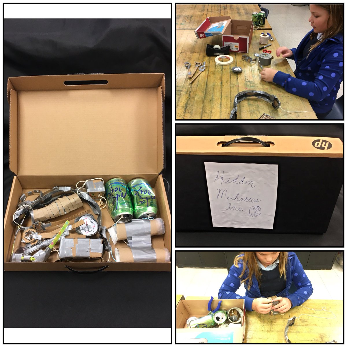kingspaced's tweet photo. Katie made binoculars in response to our #STEAM Home Challenge. She then created an entire spy kit, titled it Hidden Mechanics &amp; housed it all in a recycled #Chromebook box. #JCPSbuilds #CardboardChallenge  @chenowethes #WeAreJCPS https://t.co/bbV2kTU2Wk