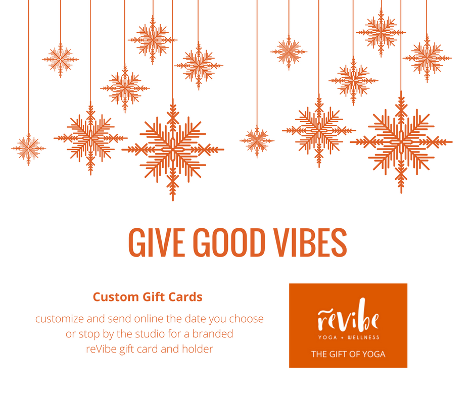 revibeyoga's tweet photo. Give Good Vibes for the Holidays!! Buy a reVibe Yoga gift card online or at reVibe https://t.co/mgn4rguaFk https://t.co/Rc8U08bbmN