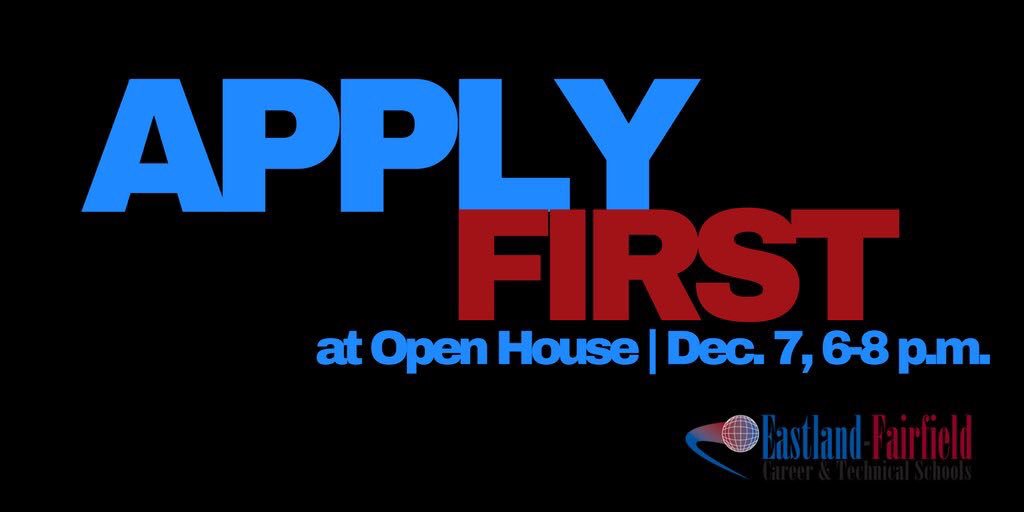 EFCTS's tweet photo. Sophomores: Plan to attend our Open House (Dec. 7, 6-8p) to be among the first to apply for your program next school year using our new online application! https://t.co/nC5nwQlRCq