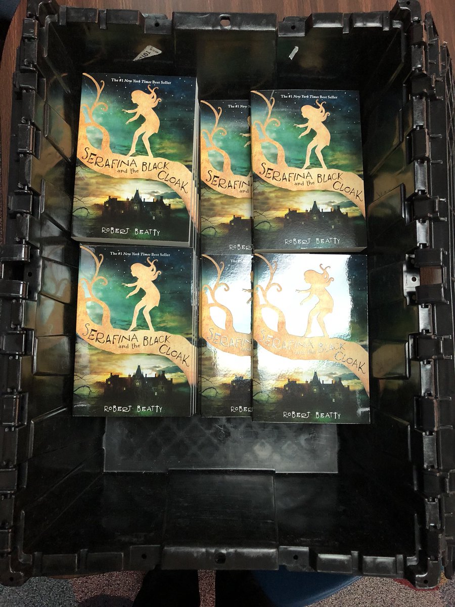 tdmercier's tweet photo. Thank you @BeattyAuthor! Received my classroom set of Serafina and the Black Cloak last night from Books-a-Million in Bristol, VA. Can’t wait to share the magic with students! Thank you for your generosity and encouraging the love of reading. #readingisforever https://t.co/B0x7BTteQx