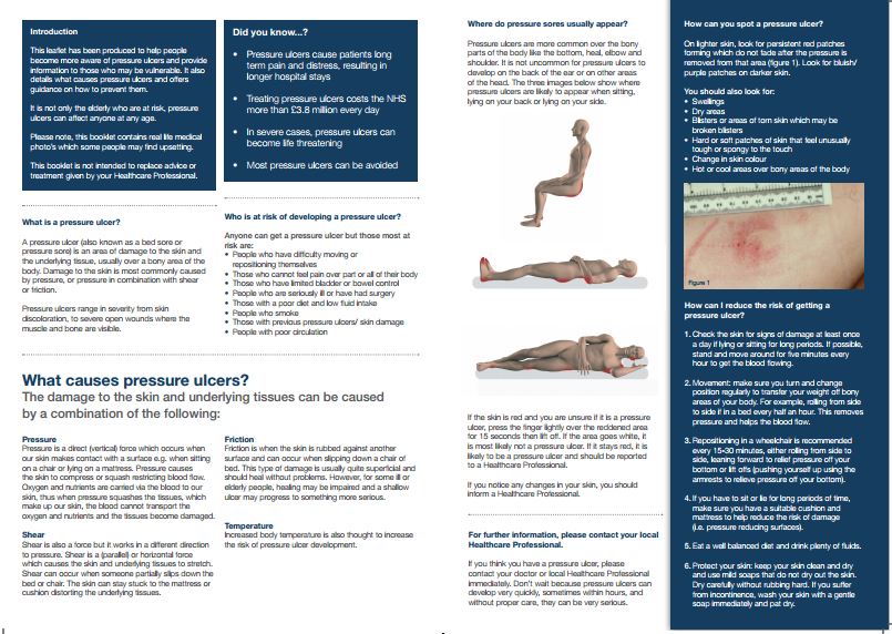 Tpressurecare's tweet photo. Have you seen our #patientleaflets to help offer simple advise on pressure ulcer prevention? #stopthepressure https://t.co/HoNwbpo5iK https://t.co/HgTyULTi2I