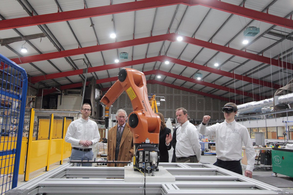 Loop_Technology's tweet photo. Software Engineers at Loop demonstrating new product HoloCELL to HRH The Prince of Wales during yesterdays Royal visit to #looptechnology #RoyalEngagement https://t.co/6CKFTxlTGO