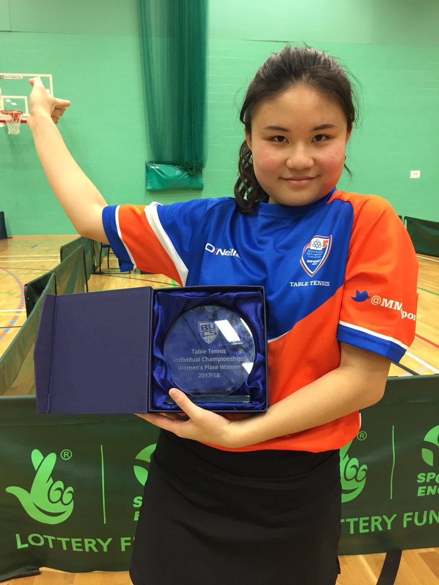 MMUSport's tweet photo. Congratulations to @ManMetUni student and @MMUTTC member @elainechoy728 who won the Plate competition in BUCS individual table tennis at the weekend 🏓👏 https://t.co/CPOiSfnub0