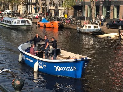 studiosentience's tweet photo. Our team just spotted a self driving boat, passing by quietly in front of our office. #selfdrivingboat #Amsterdam #amsterdamcanals https://t.co/U9Q68E4BWN