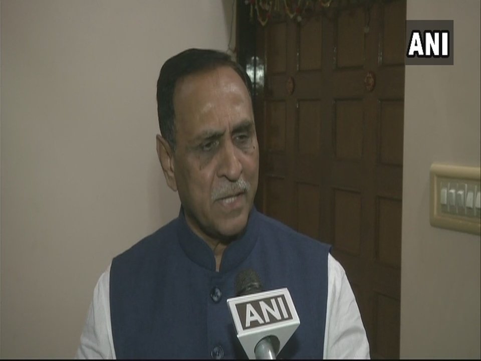 ANI's tweet image. Rahul Gandhi has done a lot of rallies in Gujarat but he keeps repeating the same things, Gujaratis are not taking him seriously: Gujarat CM Vijay Rupani #GujaratElection2017