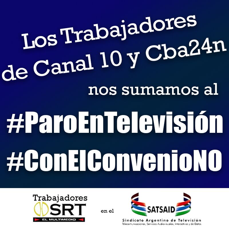 tobiranomu's tweet photo. #Cordoba 👉 #ParoEnTelevision 👉 ⚠📹📺💻🚨Lxs trabajadores de Canal 10 y Cba24n nos sumamos al #ParoEnTelevisión.Por un salario digno y denunciamos el intento de las empresas de modificar nuestras condiciones de trabajo #ConElConvenioNO
¡Basta de ajuste y precarización laboral! https://t.co/b2AdHE7lsG