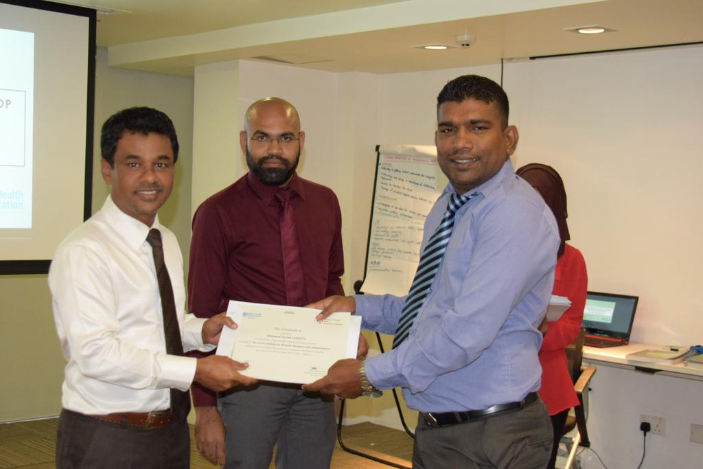 MoHmv's tweet photo. Closing ceremony of Training Workshop on Hospital Management for Hospital managers and administrators in collaboration with WHO https://t.co/kM8cn4YUq1