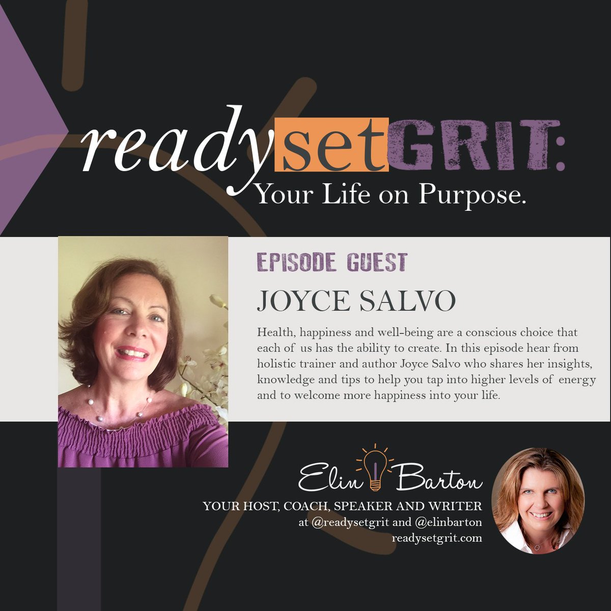 ReadySetGrit's tweet image. Is happiness something that can be learned and practiced? Author Joyce Salvo says yes, it can. Check out her interview on the latest episode of #readysetgrit

elinbarton.com/ep47-get-your-…

#happiness #leadership #lifepurpose #spirituality #besttalkradio
