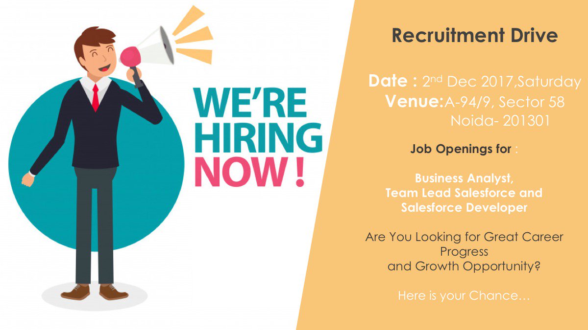 SaaSfocus's tweet photo. #RecuritmentDrive from 10am to 3pm on 2nd Dec, Saturday @SaaSfocus Noida Office for #SalesforceDevelopers #SalesforceTechLead and #BusinessAnalyst position...Interested professional can send their resume to hr@saasfocus.com #JoinSaaSfocus Visit us at https://t.co/wsjxXVedIl https://t.co/O1ceCgKoD8