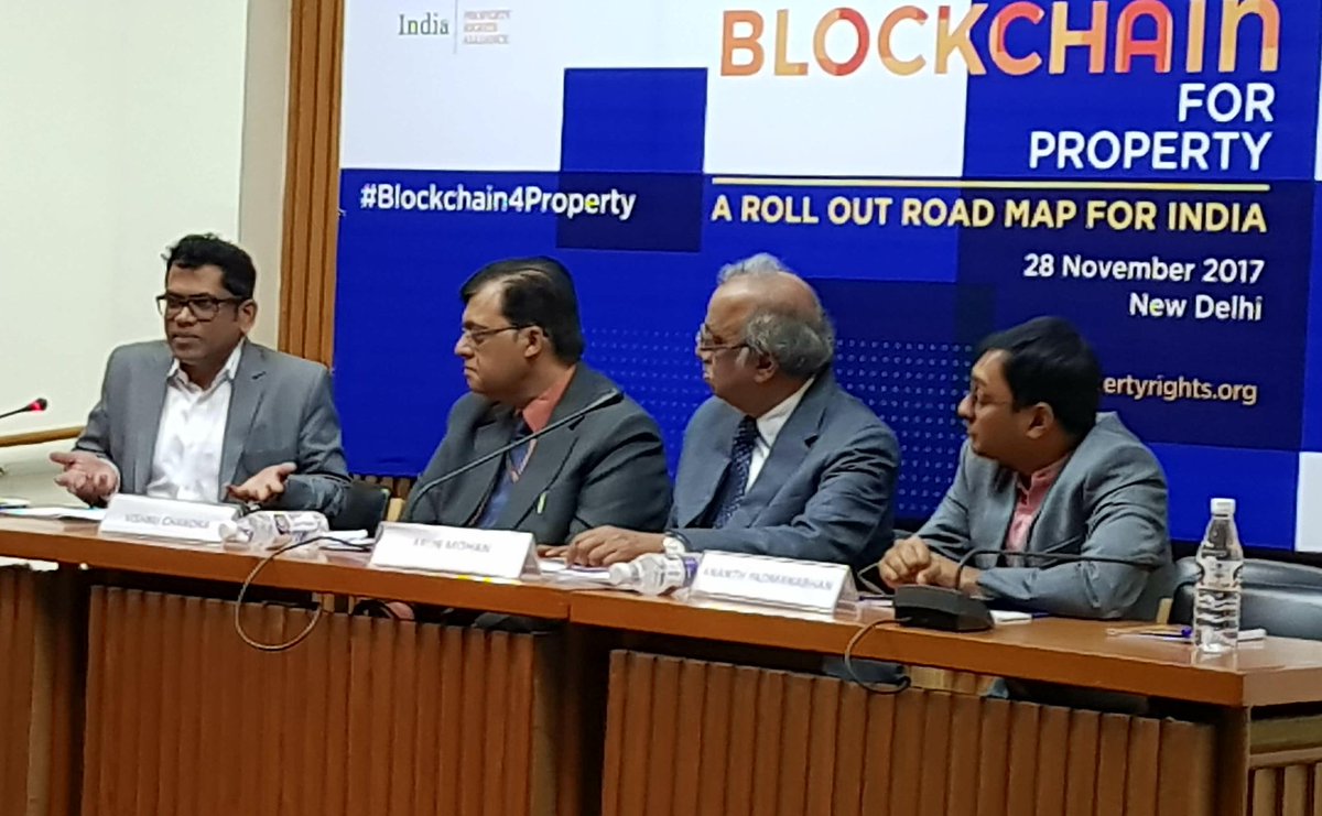 fnfindiaoffice's tweet photo. Chance for #Blockchain4Property: With the government investing so much in #digital #India, sooner or later all property transactions will be digitized, says @Baladevan @India_Institute https://t.co/r3j4Fzb2NW
