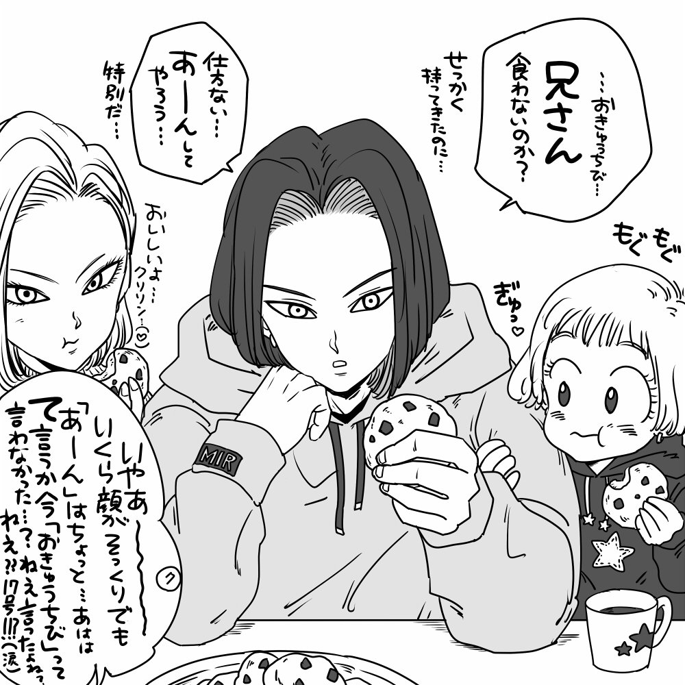 お土産にクッキーを持ってきた17号 